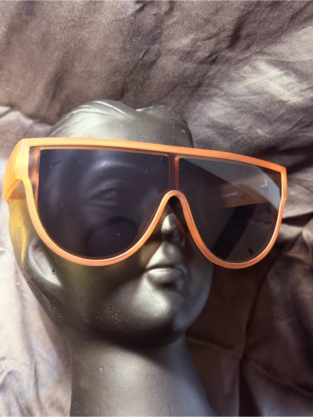 Oversized Matte Beige Shield Aviator Sunglasses